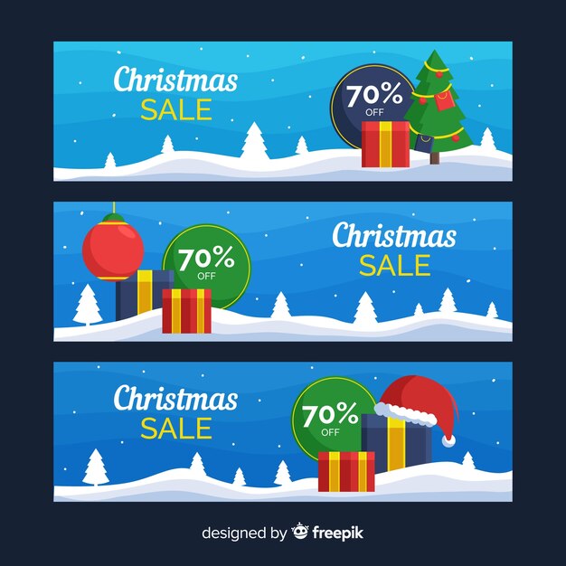 Snow field christmas sale banner