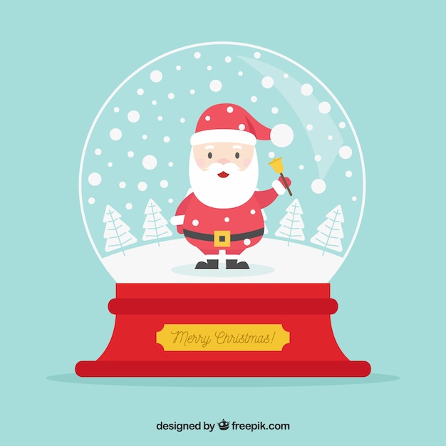 Free vector snowball background with santa claus