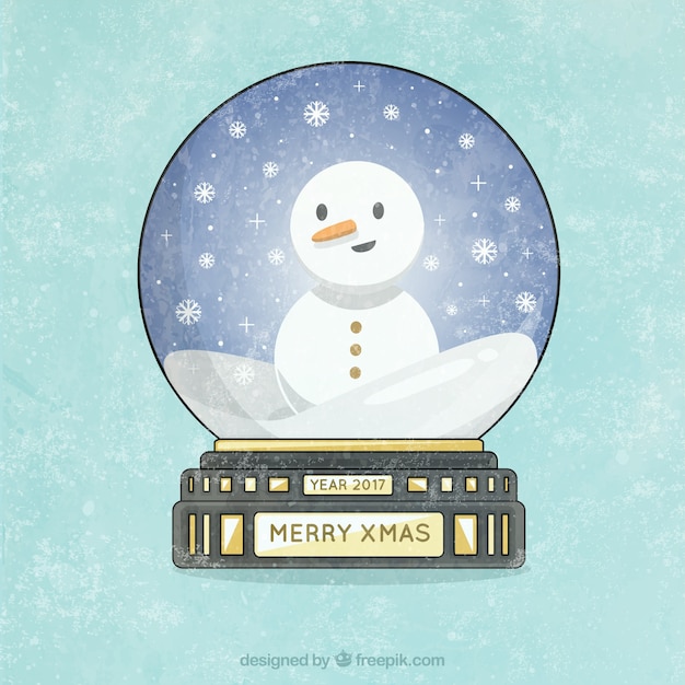 Free vector snowball background with snowman