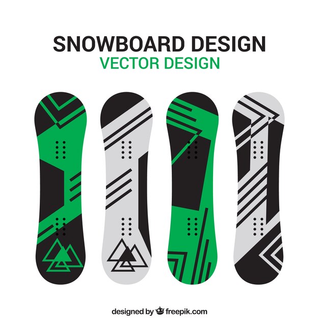 Snowboard set in minimalist design