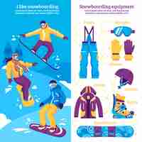 Free vector snowboarding vertical banners