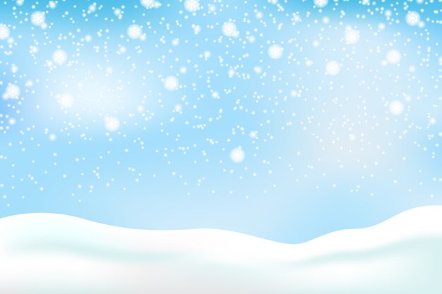 Snowfall background with sky
