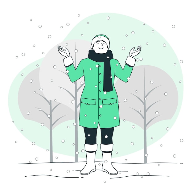 Free vector snowfalling concept illustration