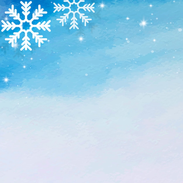 Free vector snowflake on blue background