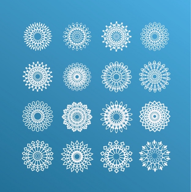 Vettore gratuito snowflake disegna collezione