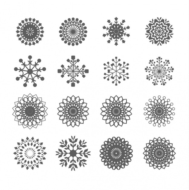 Vettore gratuito snowflake disegna collezione