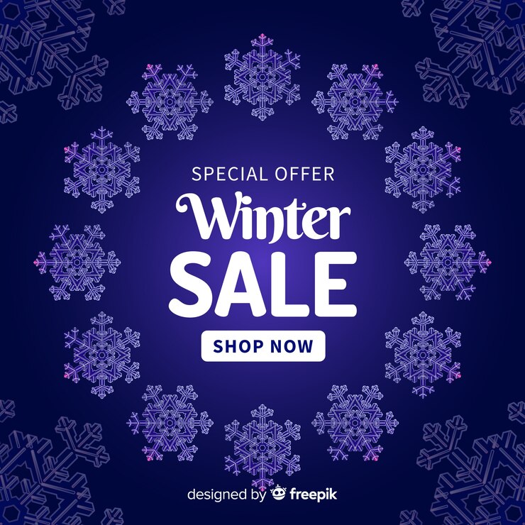 मुफ़्त वेक्टर snowflake wreath winter sale background