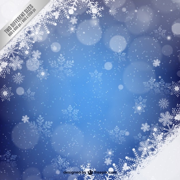 Vettore gratuito fiocchi di neve blue christmas sfondo