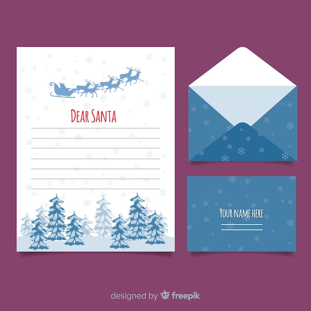 Snowflakes christmas letter template
