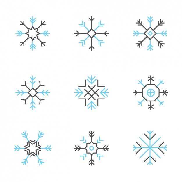 Free vector snowflakes collection