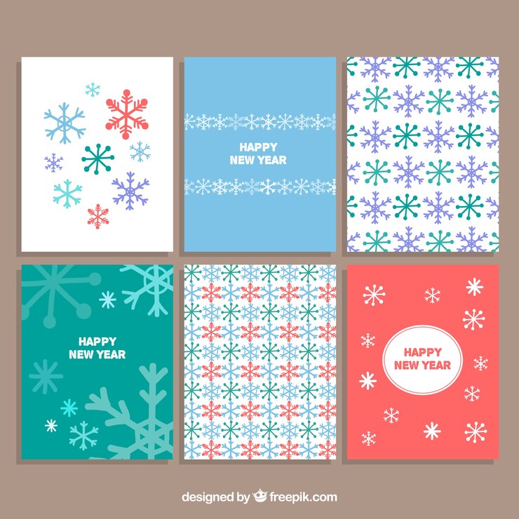 Free Vector snowflakes cute christmas card