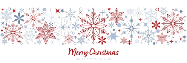 크리스마스 배너 프레임 헤더 배경 흰색 배경 디자인에 눈송이 장식