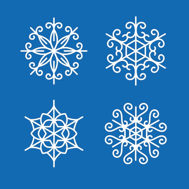 Snowflakes   decoration winter snow set