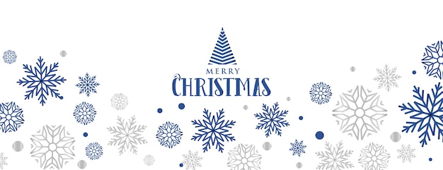 Free vector snowflakes decorative banner for merry christmas festival