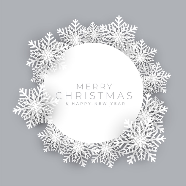 Snowflakes frame for merry christmas festival background