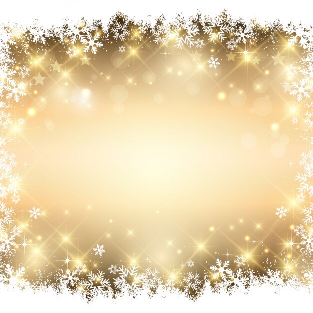 Snowflakes golden background