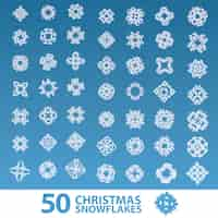 Free vector snowflakes icons collection