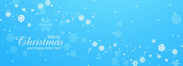 Снежинки веселая рождественская открытка баннер синий