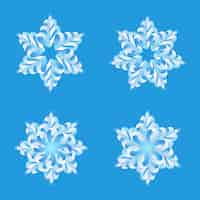 Free vector snowflakes origami  collection. merry christmas and happy new year decoration elements.