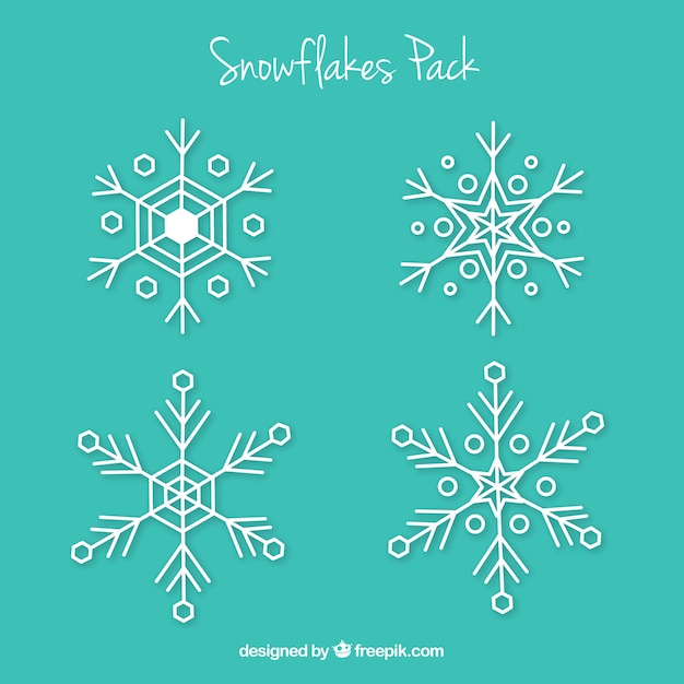 Free vector snowflakes pack