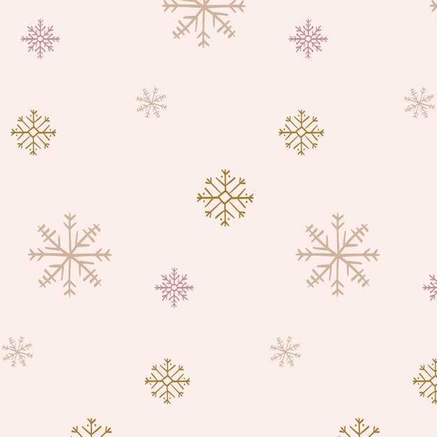 Снежинки узор фона, Рождество каракули в розовом векторе