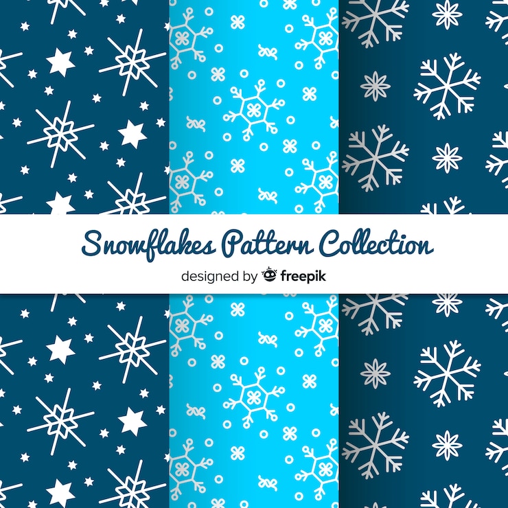 Free Vector snowflakes pattern collection