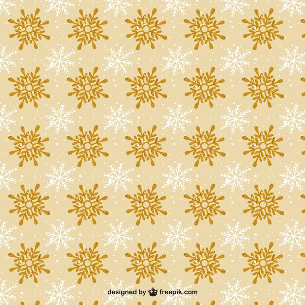 Snowflakes pattern in golden tones