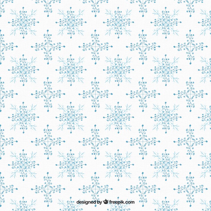 Free Vector snowflakes pattern with flowers
