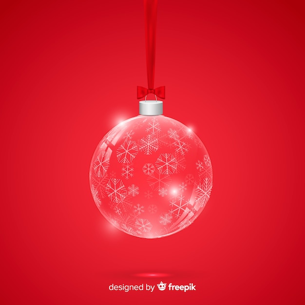 Free vector snowflakes realistic christmas ball