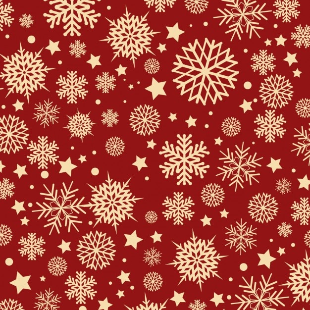 Snowflakes on a red background pattern