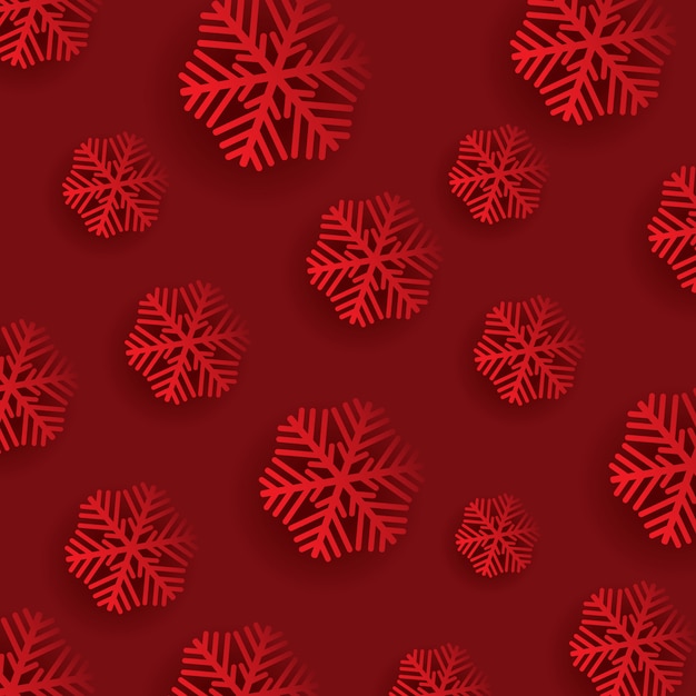 Free vector snowflakes on a red background