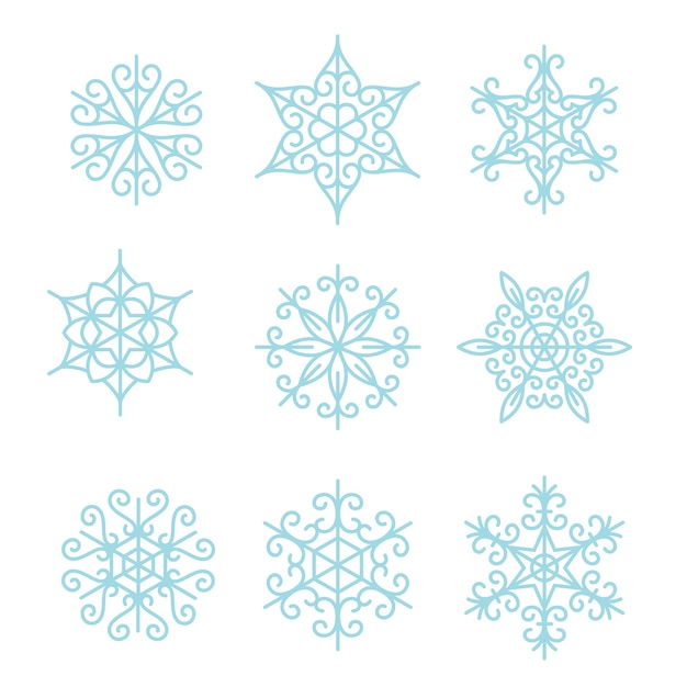 Free vector snowflakes set