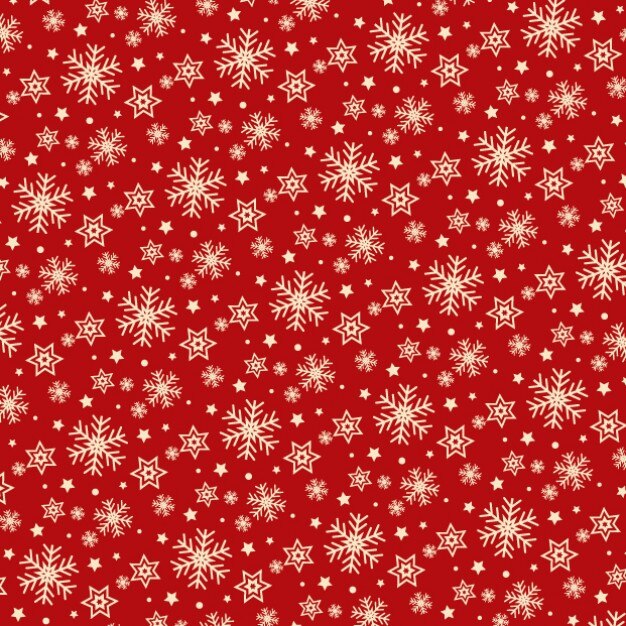Снежинки и звезды красный узор