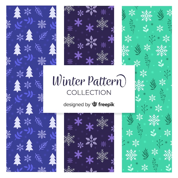Snowflakes winter pattern collection