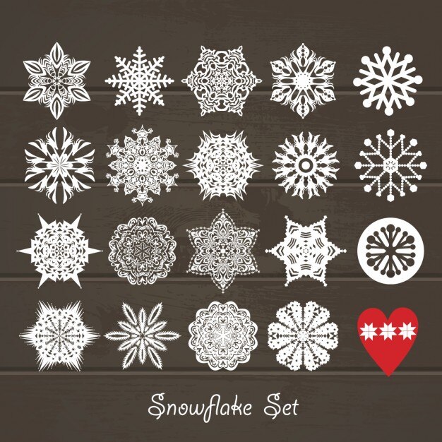 Free Vector snowflakes on wood
