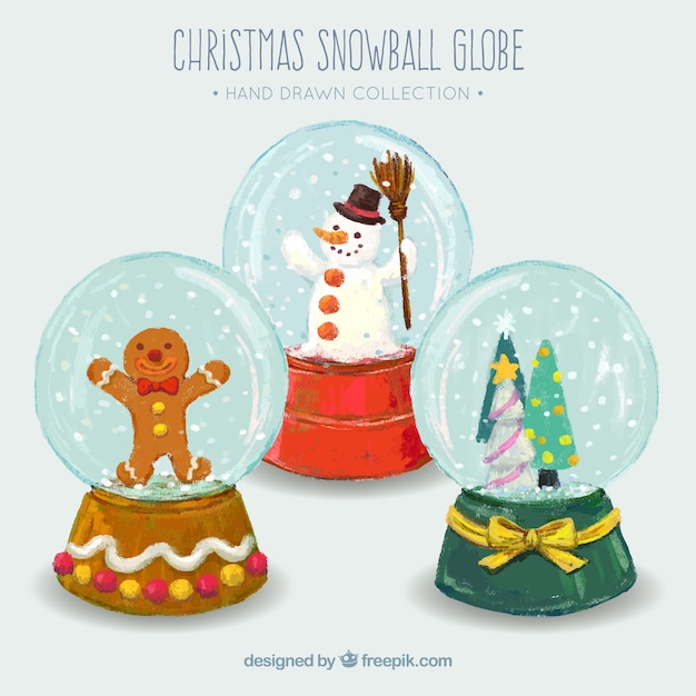 Бесплатное векторное изображение snowglobe фон эффектом акварели с орнаментом