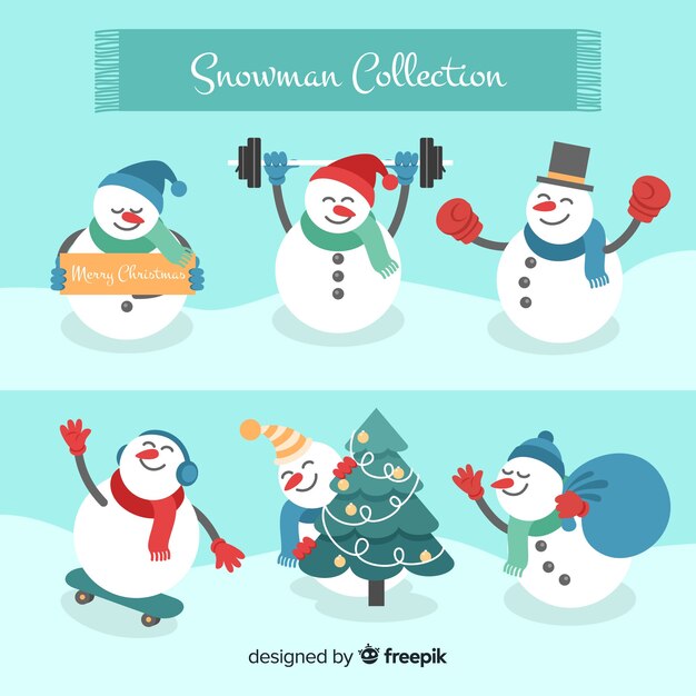 Snowman characters set