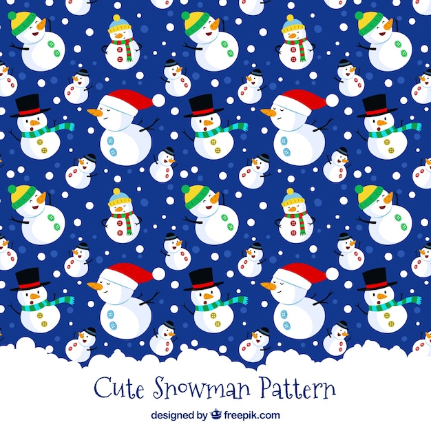 Free vector snowman christmas pattern