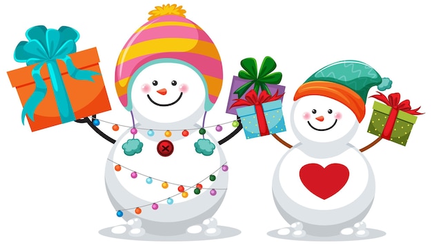 Free vector snowman in christmas theme