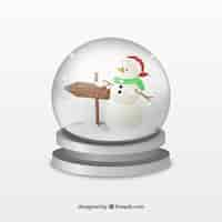 Free vector snowman crystal ball