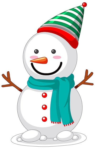 Бесплатное векторное изображение Снеговик в новогодней тематике