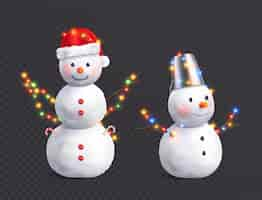 Free vector snowman transparent realistic