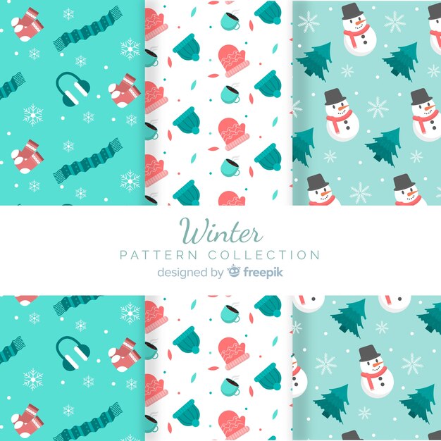 Snowmen and accessories winter pattern collection