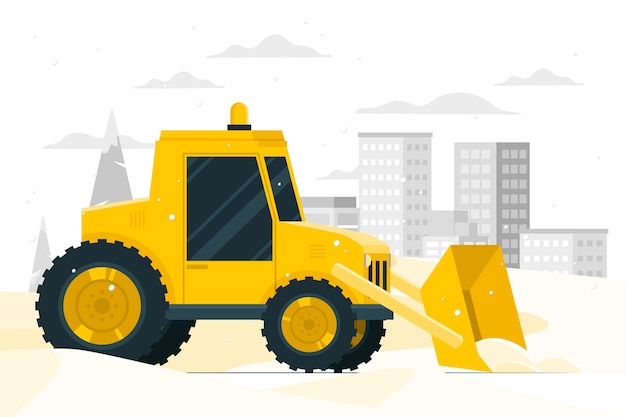 Free vector snowplow concept illustration