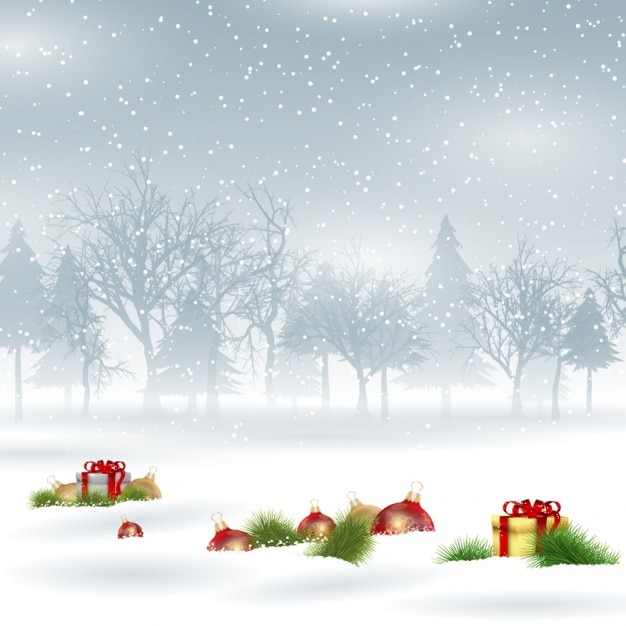 Snowy christmas background