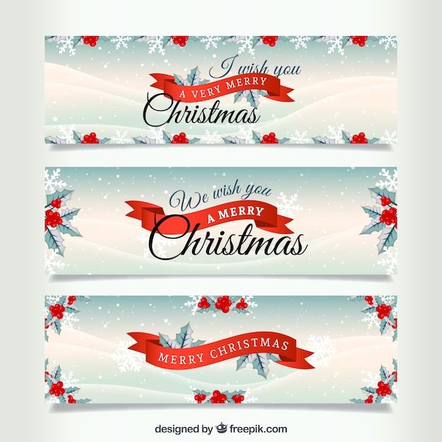 Snowy christmas banners