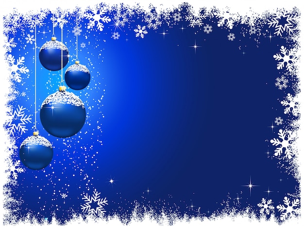 Free vector snowy christmas baubles background