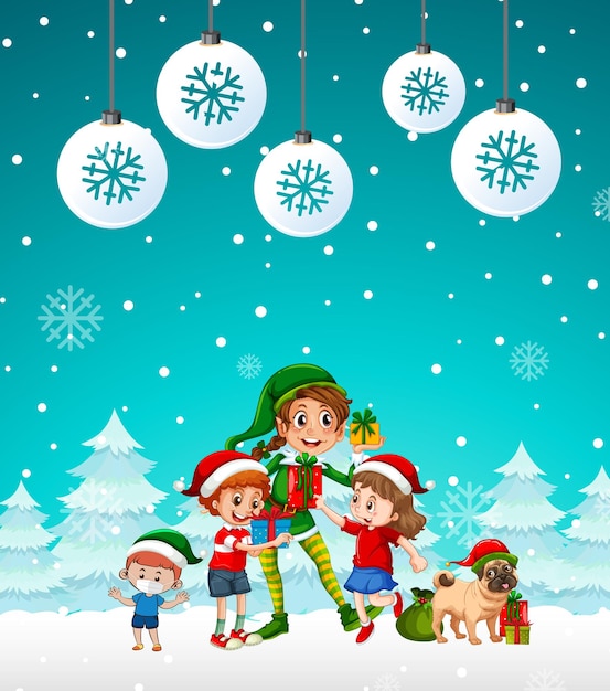 Snowy Christmas poster template design