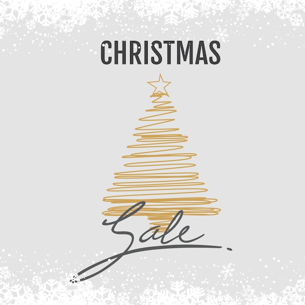 Бесплатное векторное изображение Снежная рождественская распродажа фона