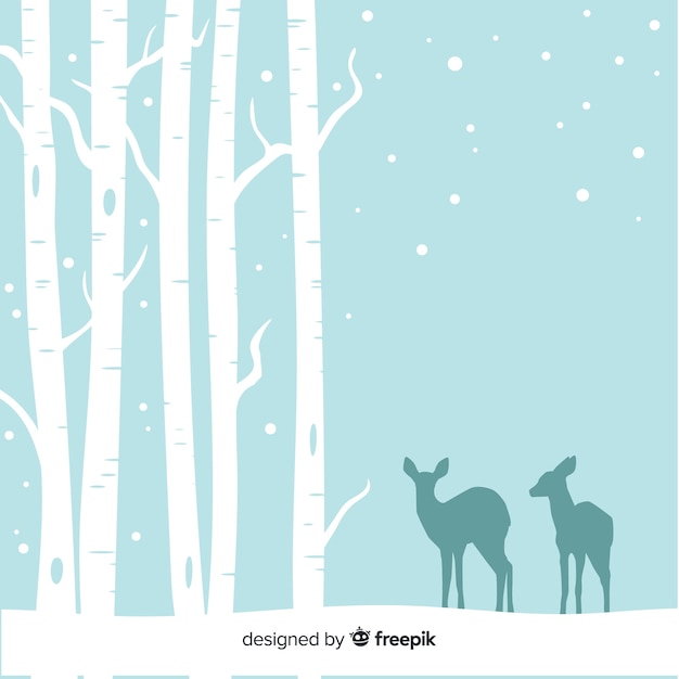 Free vector snowy forest background